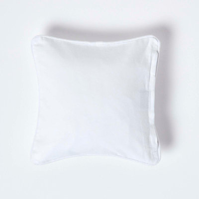 Homescapes White Cotton Plain Cushion Cover, 60 X 60 Cm
