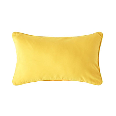 Homescapes Cotton Plain Rectangular Cushion Cover, 30 X 50 Cm Yellow