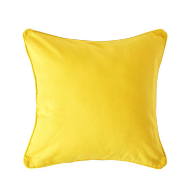 Homescapes Yellow Cotton Plain Cushion Cover, 60 X 60 Cm