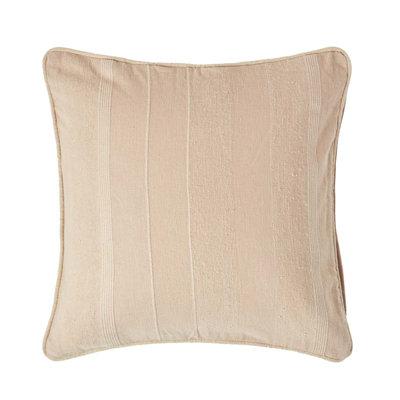Homescapes Cotton Rajput Ribbed Cushion Cover, 45 X 45 Cm Beige
