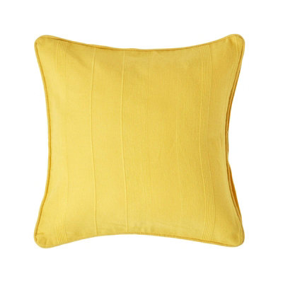 Homescapes Cotton Rajput Ribbed Cushion Cover, 45 X 45 Cm Yellow