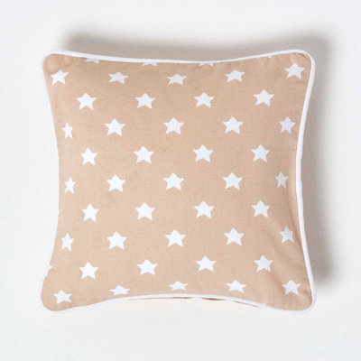 Homescapes Cotton Beige Stars Cushion Cover30 X 30 Cm from B&Q