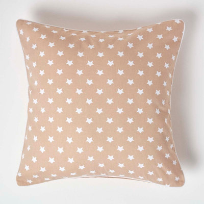 Homescapes Cotton Beige Stars Cushion Cover60 X 60 Cm from B&Q