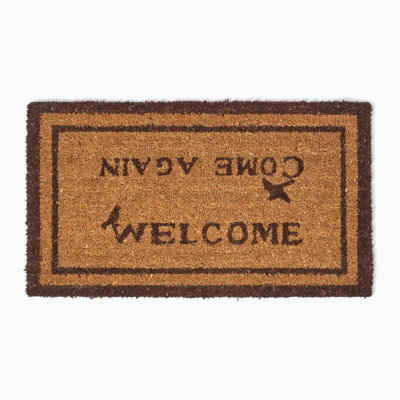Homescapes Welcome Come Again Coir Doormat from B&Q