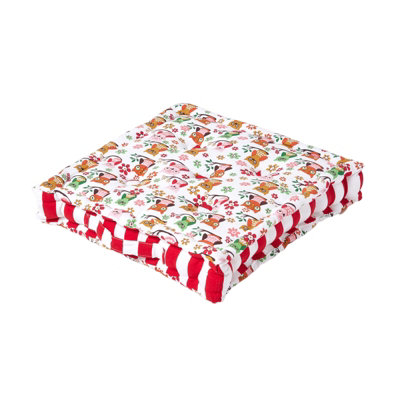 Homescapes Cotton Owl Floor Cushion, 50 X 50 Cm