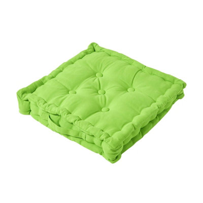 Homescapes Cotton Lime Green Floor Cushion50 X 50 Cm from B&Q