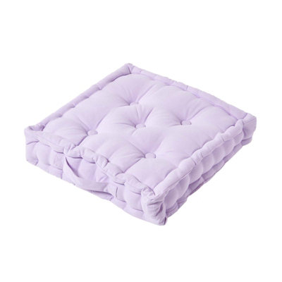 Homescapes Cotton Floor Cushion, 50 X 50 Cm Mauve