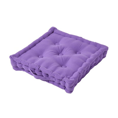 Homescapes Cotton Floor Cushion, 40 X 40 Cm Purple