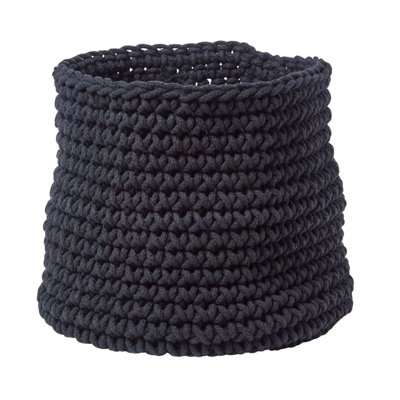 Homescapes Black Cotton Knitted Round Storage Basket42 X 37 Cm from B&Q
