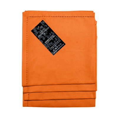 Homescapes Orange Cotton Napkins Set Of 4Plain Fabric Table Napkins45 X 45CmWashable & Reusable For PartiesEvents from B&Q