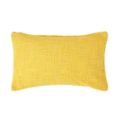 Homescapes Nirvana Cotton Rectangular Cushion Cover, 30 X 50 Cm Yellow