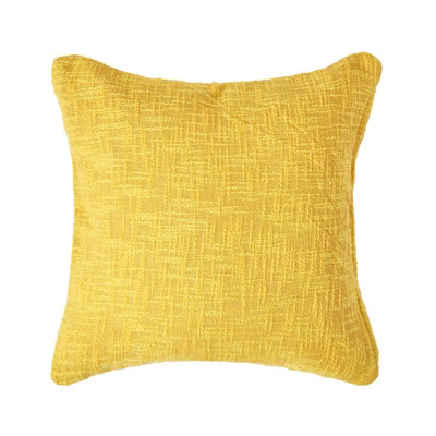 Homescapes Nirvana Cotton Cushion Cover, 45 X 45 Cm Yellow