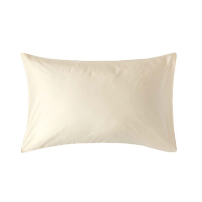 Homescapes Organic Cotton Housewife Pillowcase 400 Tc Cream