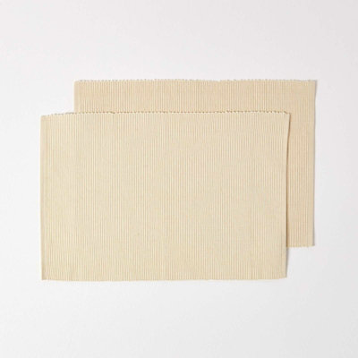 Homescapes Cotton Plain Cream Pack Of 2 Placemats from B&Q