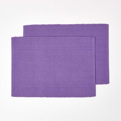 Homescapes Cotton Plain Purple Pack Of 2 Placemats from B&Q