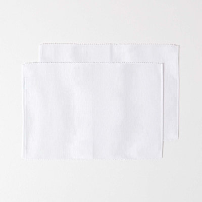 Homescapes Cotton Plain Pack Of 2 Placemats White