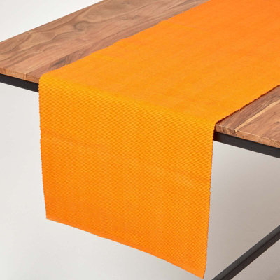 Homescapes Cotton Plain Orange Table Runner from B&Q