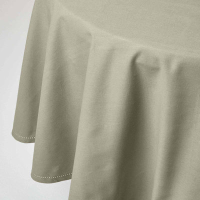 Homescapes Grey Cotton Round Tablecloth 178 Cm from B&Q