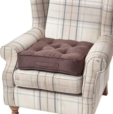 B&Q -  Chocolate Brown Faux Suede Armchair Booster Cushion