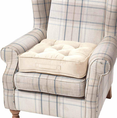 Homescapes Cream Faux Suede Armchair Booster Cushion