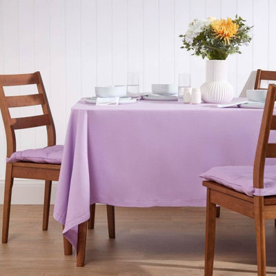 Homescapes Mauve Cotton Square Tablecloth 137 X 137 Cm