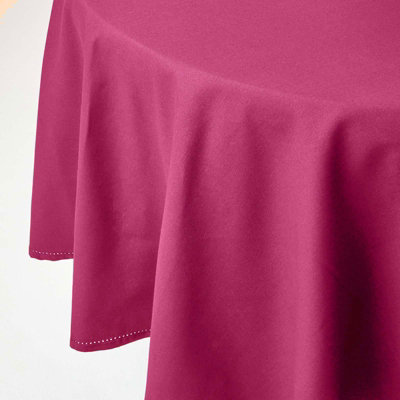 Homescapes Plum Cotton Round Tablecloth 178 Cm from B&Q