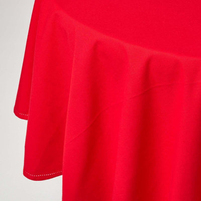 Homescapes Red Cotton Round Tablecloth 178 Cm from B&Q