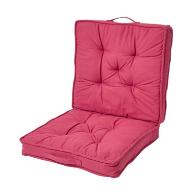 Homescapes Red Claret Cotton Travel Support Booster Cushion