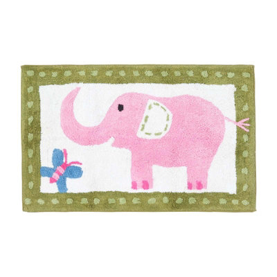Homescapes Cotton Tufted Pink Elephant Children Rug from B&Q