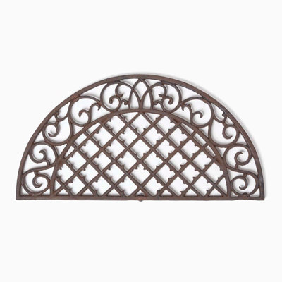 Homescapes Brown Half Moon Parisian Cast Iron Doormat from B&Q