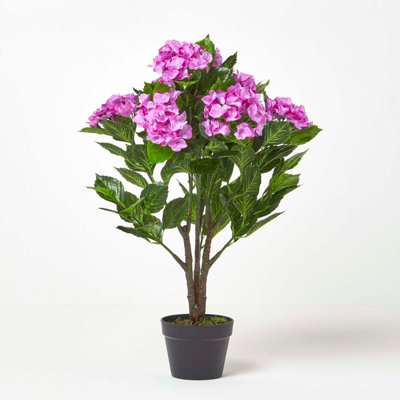 Homescapes Artificial Lilac Handcrafted Hydrangea Plant With Pot85 Cm from B&Q