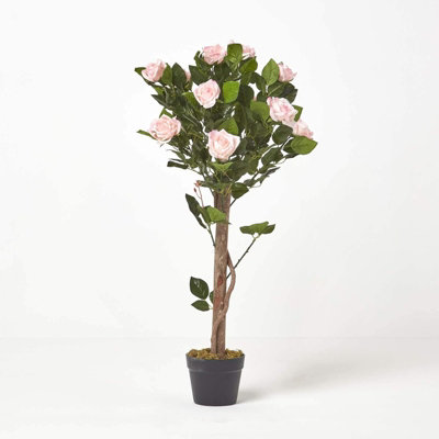 Homescapes Artificial Pink Handcrafted Potted Rose Tree90 Cm from B&Q