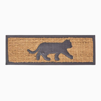 B&Q -  Black Cat Silhouette Non-Slip Coir Doormat