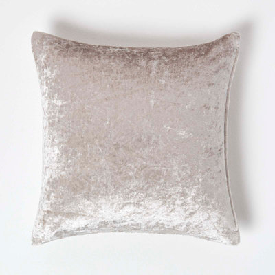 Homescapes Luxury Crushed Velvet Cushion Cover, 45 X 45 Cm Cream