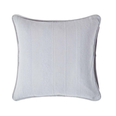 Homescapes Cotton Rajput Ribbed Silver Grey Cushion Cover45 X 45 Cm from B&Q