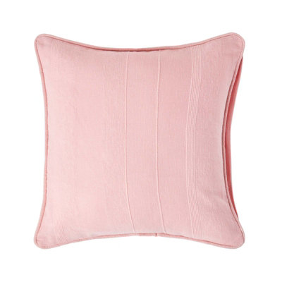 Homescapes Cotton Rajput Ribbed Cushion Cover, 45 X 45 Cm Pink