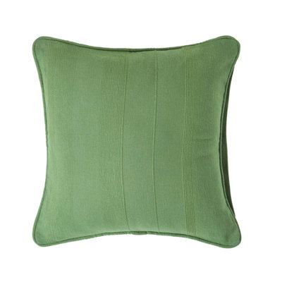Homescapes Cotton Rajput Ribbed Olive Cushion Cover, 45 X 45Cm Dark