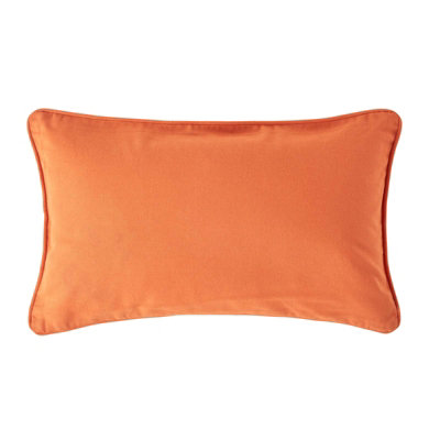 Homescapes Cotton Plain Burnt Rectangular Cushion Cover, 30 X 50 Cm Orange