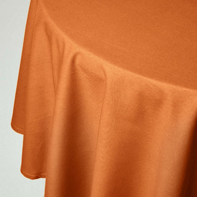Homescapes Burnt Orange Cotton Round Tablecloth 178 Cm from B&Q
