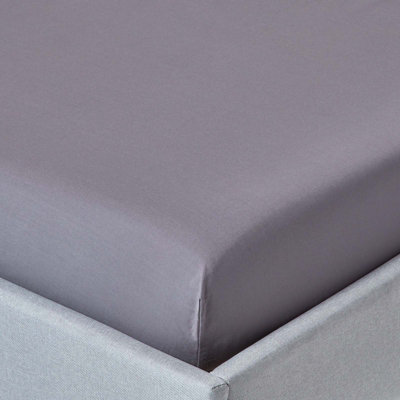 Homescapes Dark Grey Egyptian Cotton Deep Fitted Sheet 200 TcSuper King from B&Q