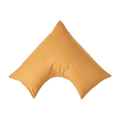Homescapes Yellow Mustard Egyptian Cotton V Shaped Pillowcase 200 Tc