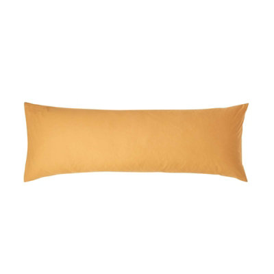 Homescapes Mustard Egyptian Cotton Housewife Pillowcase 200 Tc, Body Pillowcase Yellow