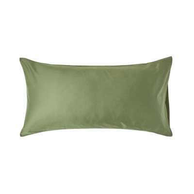 Homescapes Moss Organic Cotton Housewife Pillowcase 400 Tc, King Size Green