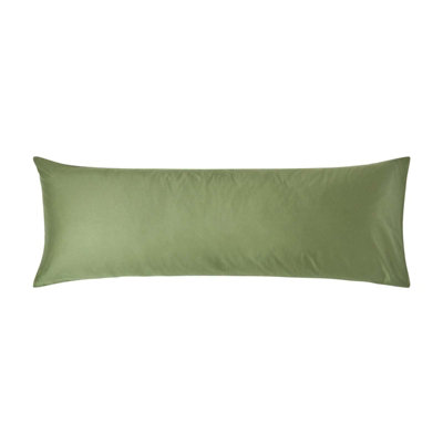Homescapes Moss Organic Cotton Housewife Pillowcase 400 Tc, Body Pillowcase Green