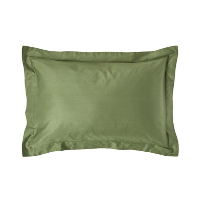 Homescapes Moss Organic Cotton Oxford Pillowcase 400 Tc, Standard Green