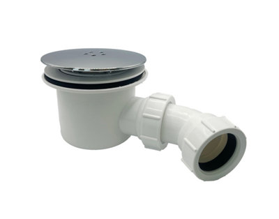 B&Q Multi-Fit Chrome Shower Trap - 90mm Easy Clean Shower Tray Waste Trap - Shower Drain And Shower Trap Cover 1.1/2". Free Delivery
