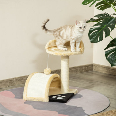 B&Q -  Cat Tree Scratching Post Activity Centre Climber Hanging Ball Beige
