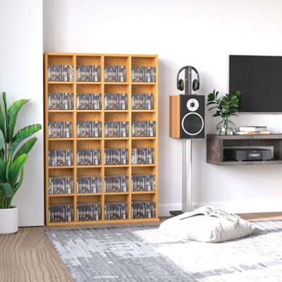 B&Q -  Dvd Cd Media Storage RackVideo Display Unit89 X 130.5 CmBeech
