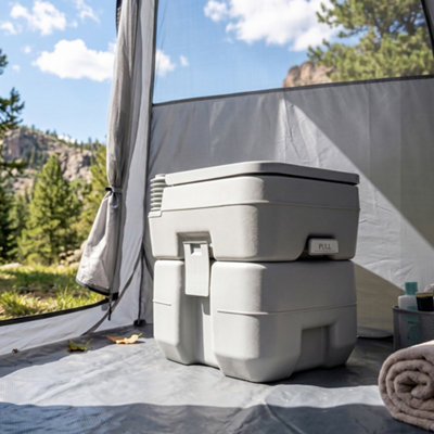Outsunny Portable Toilet Grey 410 X 425 Mm - Image 7