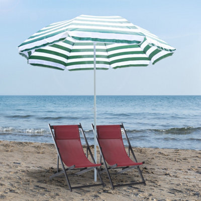 Outsunny Beach Umbrella Parasol Tilt Sun Shade 1.8M Garden from B&Q